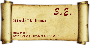 Sivák Emma névjegykártya