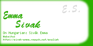 emma sivak business card