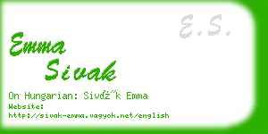 emma sivak business card
